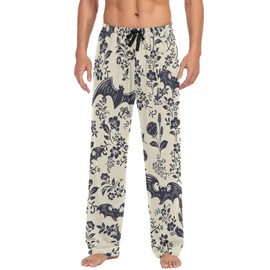 JUDIAN Goth Bats Men's Pajama Bottoms Soft Sleep Pant with Pockets Sleep Pj Lounge Pants for Men