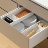 EooUooIP Sliding Drawer Tray with Adjustable Dividers, Expandable Kitchen Storage