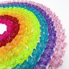 MIIIM 500 Piezas Cuentas Pony de Mariposa con Purpurina en Formas para Pulsera de la Amistad, Cuentas Kandi de Agujero Grande para Trenzas de Cabello,