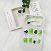 BYNYTO 24pcs St. Patrick's Day Press-on Nails, Green Glitter Gradient,