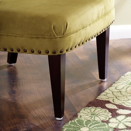 SoftTouch Nail On 1-1/8" Furniture Glides with felt tip for Straight Wooden Furniture Legs (8 piece) - White, Round