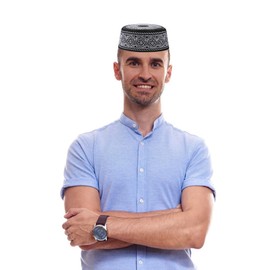 XGOPTS Men's Islamic Hat, Prayer Hat, Middle Eastern Style, Embroidery, Arab Hat, Indian Hat, Men, UV Protection, Breathable, Sweat Absorbent, Ethnic Hat, For Worship, Islamic Cap, Shallow, Turkish