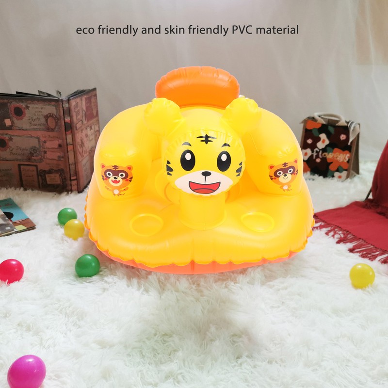 Inflatable Toddler Chair Cartoon Animal Skin Friendly PVC Soft High