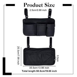 OLYCRAFT Seitentasche Für Rollstühle Armlehnen Aufbewahrungstasche Mit Getränkehalter 35.5x20.3cm Faltbare Aufbewahrungstasche Für Gehhilfen Große Tasche Für Gehhilfen Geben