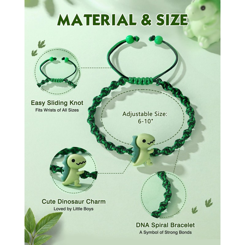 ORISPRE Boys Bracelets 5 7 Dinosaur Birthday First Day of