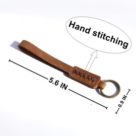 Hand Stitching Keychain Holder Premium Quality Lanyard with Metal key ring and Genuine Leather, for key,Cell Mobile Phone, Camera, Charms, Lightweight Items etc