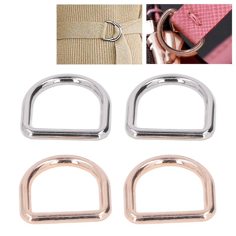 120Pcs Metal D Rings Seamless Interface Strong Load Bearing Gold