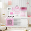 HOMGX Kids Wooden Play Kitchen Set, Classic Toddler Pretend Kitchen