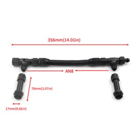 LVOUP 4150 Carburetor Fuel Line Kit 8AN Dual Feed Fuel Line to 7/8" Braided Dual Inlet Fuel Line Kit for Holley Black