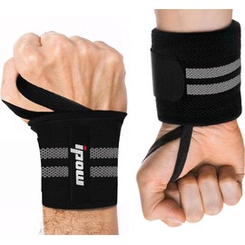 IPOW [Set of 2 wrist bandages, wrist support, adjustable breathable wrist support for sports, fitness and bodybuilding, black, grey, red, grey
