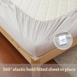 100% Cotton Fitted Sheet Cal King Size Only, 600 Thread Count, 8"-16" Deep Pocket Sateen Weave Bottom Sheet, Soft Breathable Comfy & Hotel Quality (Cal King, Light Beige)