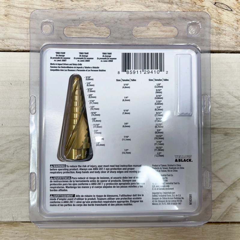 Dewalt DWA1790IR IMPACT READY Step Bit Drill Bit Set 3-Piece