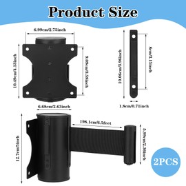 2 Pieces Retractable Belt Barrier Wall Mount Caution Belt 10 Feet with Black Case Crowd Control Barriers for Indoor and Outdoor Crowd Control Line Dividers (Black Belt)