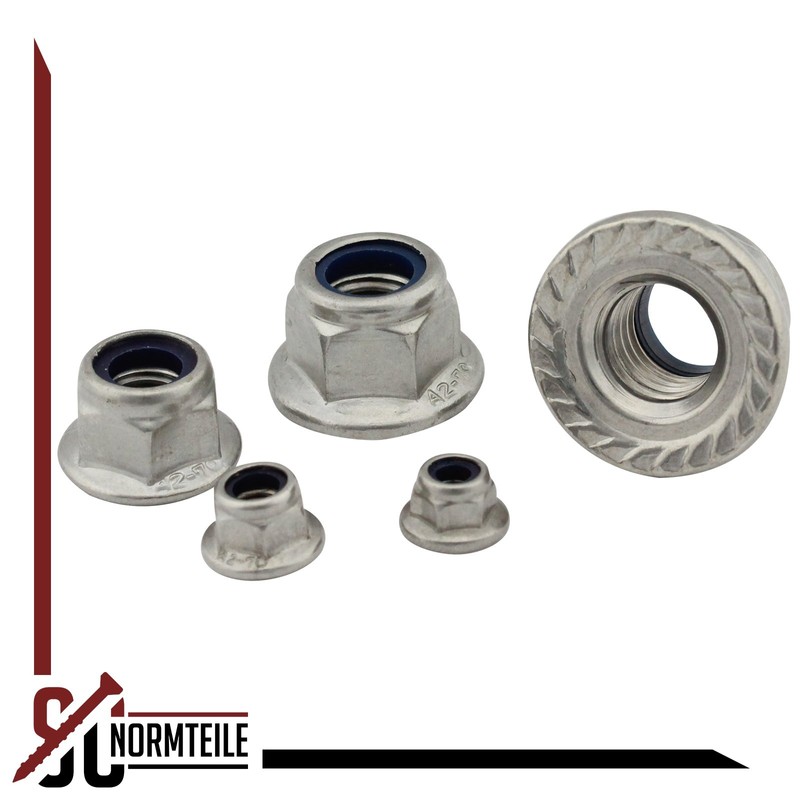 Flange Nuts with Locking Toothing (Self-Locking) - M5 - (Pack