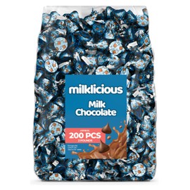 Milklicious Milk Chocolate, 2 LB Pack, Approx. 200 Pieces - Individually Wrapped, Bulk Candy for Parties and Gifts