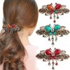ZOONAI Vintage Beautiful Crystal Butterfly Hair Clip Barrette Headdress Accessories