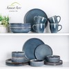 AmorArc Ceramic Dinnerware Sets, Handmade Reactive Glaze Stoneware Plates and