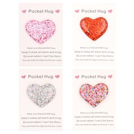 4PCS Pocket Hugs Pocket Hugs for Friends Pocket Hug Heart Pocket Hug Token with Pocket Hug Card Positive Good Luck Gifts Positive Good Luck Gifts for Birthday Wedding Christmas Mothers Day Valentines