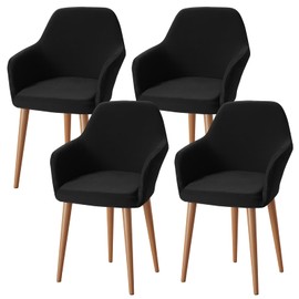 Alishomtll Stretch Chair Covers, Set of 4, Armchair Covers, Chair Covers with Armrests, Removable, Washable Protective Cover for Office Chairs, Dining Room Chairs, Cover for Kitchen, Banquet, Wedding