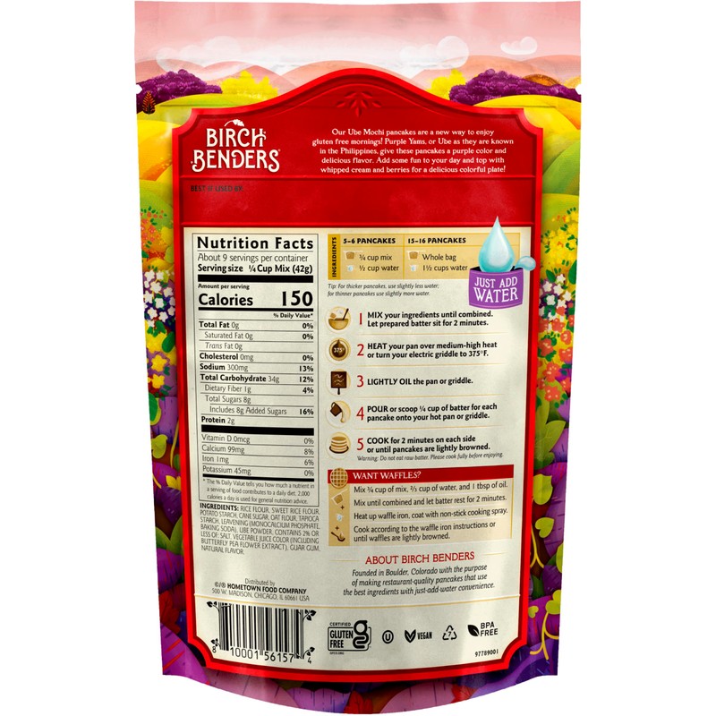Birch Benders Ube Mochi Pancake & Waffle Mix, 14 oz