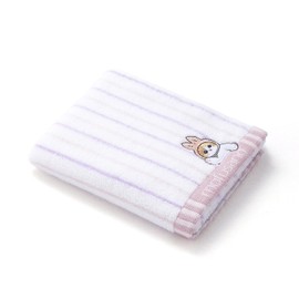 Towel Museum 43-0072150 Mofusand Striped Face Towel, Purple, Rabbit Cat Cute, Approx. 13.4 x 31.5 inches (34 x 80 cm)