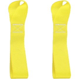 AsgenoX 4 Pack Soft Loop Tie Down Straps - 2 inch x 19.7 inch- 45000 Lbs Breaking Strength - Loops for Securing ATV, Motorcycles, UTV, Dirt Bikes,Scooters, Lawn & Garden Equipments (Yellow)
