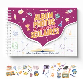 School Photo Album - Kindergarten, Elementary, Middle School and High School (Purple)