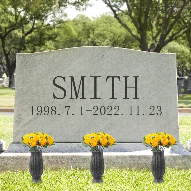 CUQRY Cemetery Flowers 18 Yellow Silk Memorial Rose Flower for
