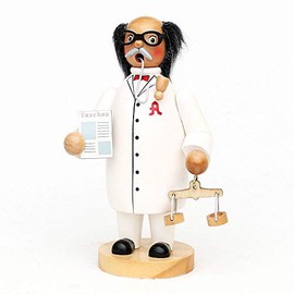 Wichtelstube-Kollektion Wooden Smoker Smoker Figurine Pharmacist with Scales and Newspaper 11 x 7 x 20 cm