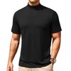 Men's Mock Turtleneck Short Sleeve Soft Lightweight Casual Basic T-Shirts