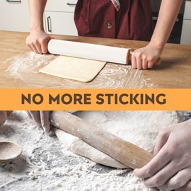 6PCS Rolling Pin Covers Non Stick for Rolling Pie Crusts, Cookies, and Pastries Dough, 15 x 2.5 Inch Elastic and Lint-free Rolling Pin Wraps Baking Dough Sleeves