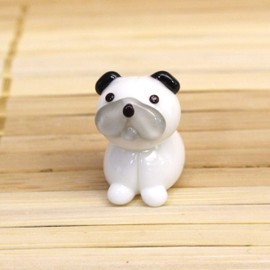 Four Cart CKK439 White Figurine Total Length: 0.7 inches (18 mm), Cute, Handmade, Glasswork