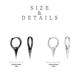 Sword Earrings for 2, Black Spike Hoop Earrings Punk Jewelry for Women Men, /, Base, No Gemstone