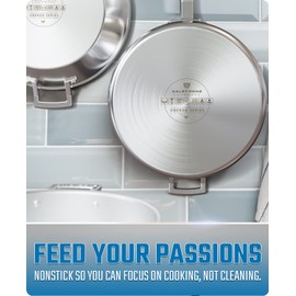 Dalstrong Non Stick Stockpot - 3 QT - The Oberon Series - ETERNA NonStick Pan Coating - 3-Ply Aluminum Core Cookware - Silver Cooking Pots and Pans - w/Lid & Pot Protector