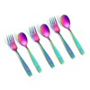 Pimoys 6 Pieces Toddler Utensils Kids Rainbow Silverware Stainless Steel
