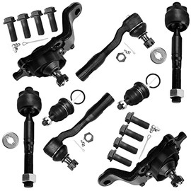 SCITOO 8pcs Front End Suspension Kit - 4 Front Outer & Inner Tie Rod End + 4 Lower & Upper Ball Joint Fit For 2004-2006 Toyota Tundra 2004-2007 For Toyota Sequoia ES80382 ES80381