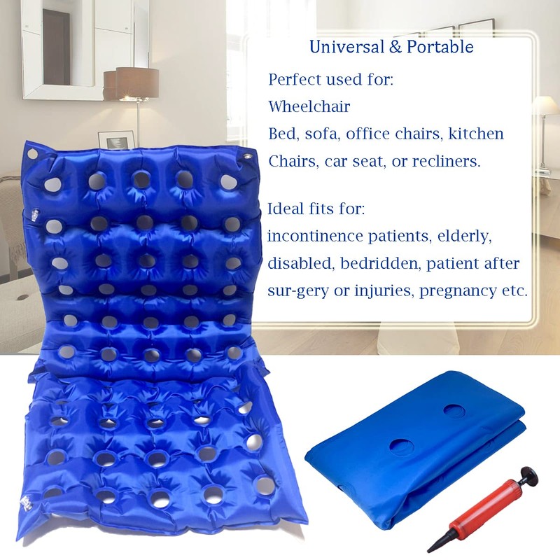 MESINURS Bedridden Air Inflatable Seat Cushion with Full Back for