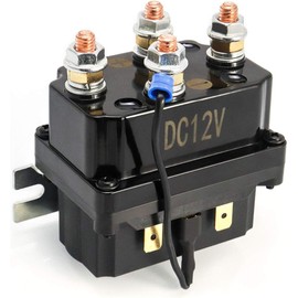 QWORK Solenoid Relay, 12V 250A Winch Relay Solenoid Replacement Contactor for 3000-5000lbs ATV UT Winch Control