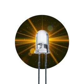 Lumetheus LED 3 mm Colour Yellow 5000 mcd Pack of 20 Yellow Light Emitting Diodes Approx. 2 V Diode 2 Pin LEDs Housing Clear