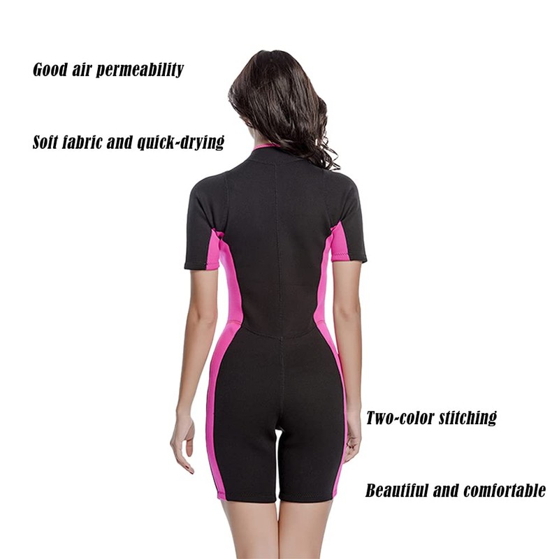Wetsuit 2mm Women Zip Front Neoprene Short Sleeve Wetsuits,for Surfing