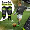 3D Bat-Embossed Kids Shin Pads Boys with Ankle Protection, Flexible