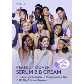 MISSHA M PERFECT COVER SERUM BB CREAM No.13 Light Fair, Skin Care Foundation Makeup, Tinted Moisturizer, Superfood Complex, Buildable Coverage, Glass Skin, Paraben Free, 1.18 Fl oz