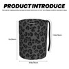 LOPIOIO Car Trash Can, Black Leopard Cheetah Design Hanging Foldable