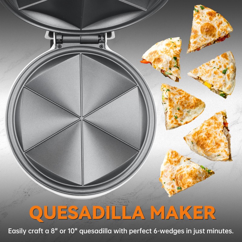 Baker's Friend Electric Quesadilla Maker with Extra Stuffing Design, 9.5