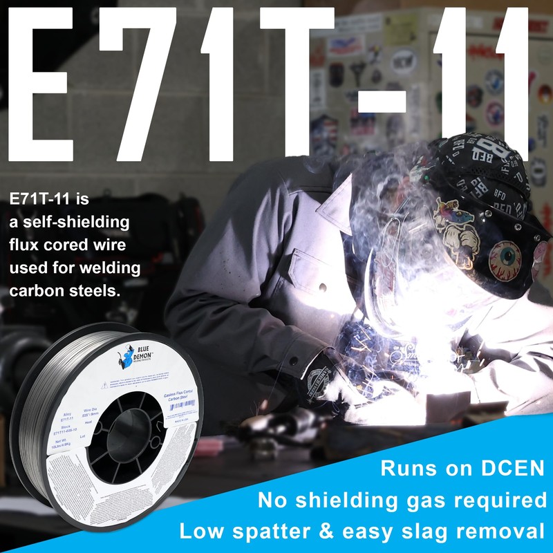 Blue Demon E71T-11 X .030 X 10LB Spool gasless flux