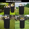 Fivenl 2 Pack Spandex Cocktail Table Skirt 32"x 43" Black