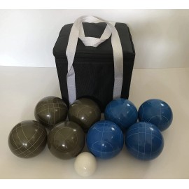 BuyBocceBalls Unique Bocce Sets - 107mm with Brown and Blue Balls