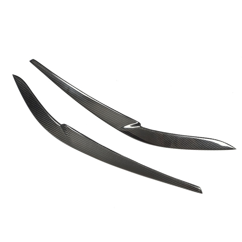 1Pair Headlight Eyelid Trim Protective Stylish Carbon Fiber Headlight Eyebrow