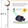 Starryfill Moon-Shaped Garden Solar Lights, Outdoor Bronze Metal Waterproof Stake