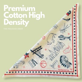 The Peacock Crew Patriotic USA Bandana in Premium Cotton for Men Women with Gift Pack